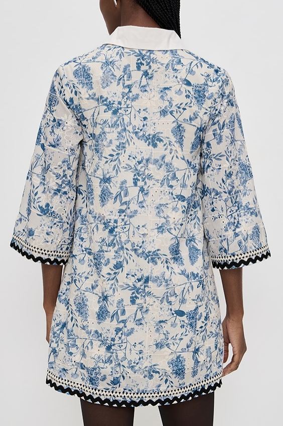 Floral Embroidery Mini Dress