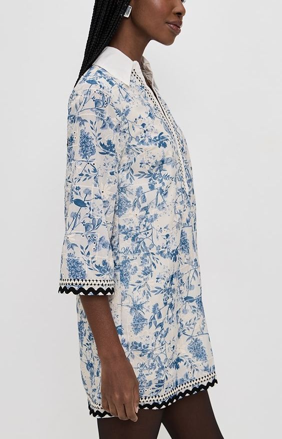 Floral Embroidery Mini Dress