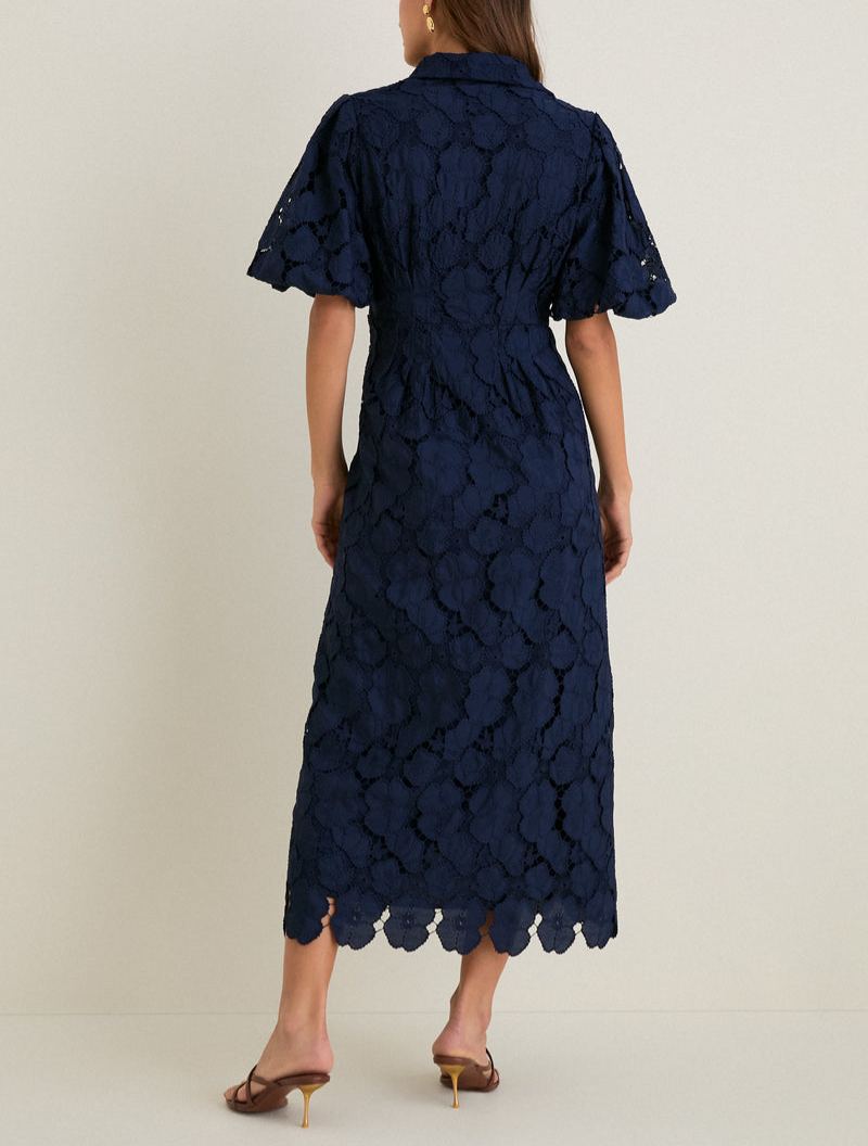 Navy Eyelet Delaney Dress