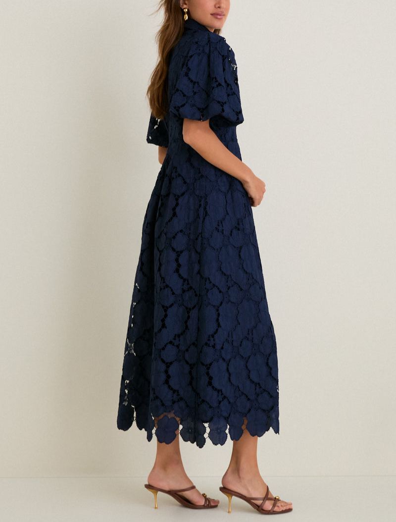 Navy Eyelet Delaney Dress