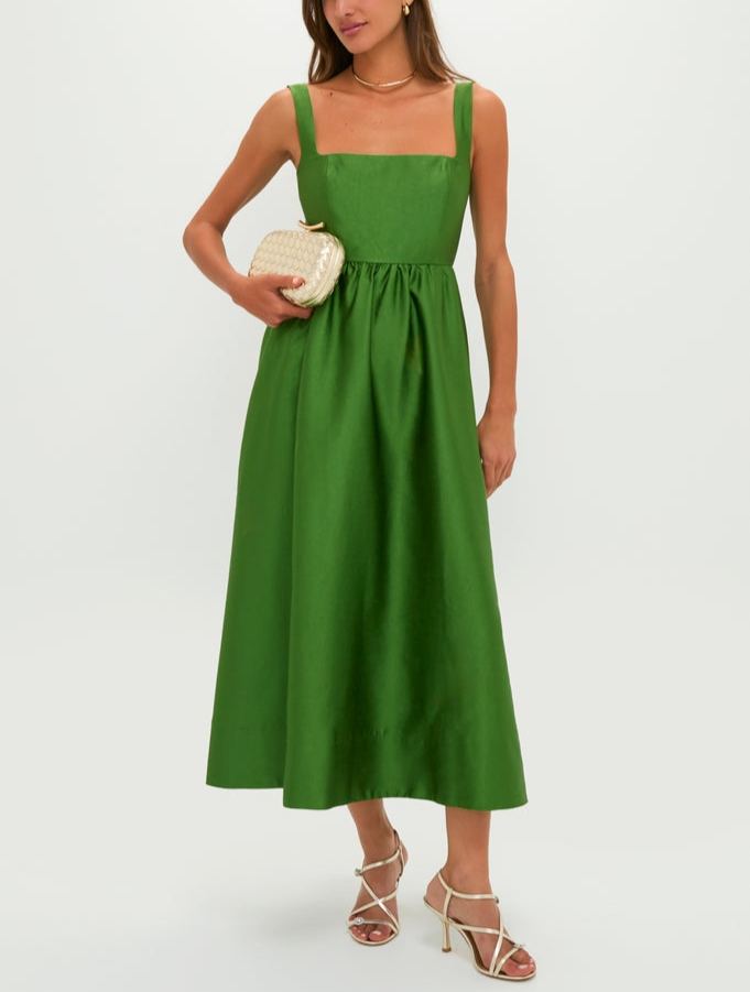 Modern Romance Square Neck Midi Dress