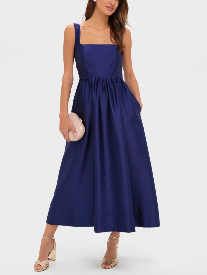 Modern Romance Square Neck Midi Dress