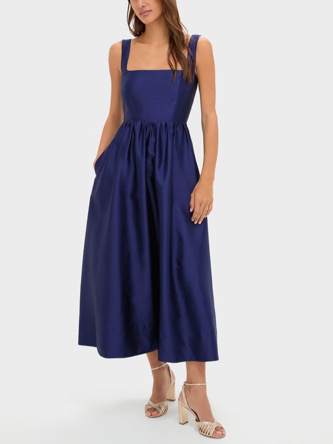 Modern Romance Square Neck Midi Dress