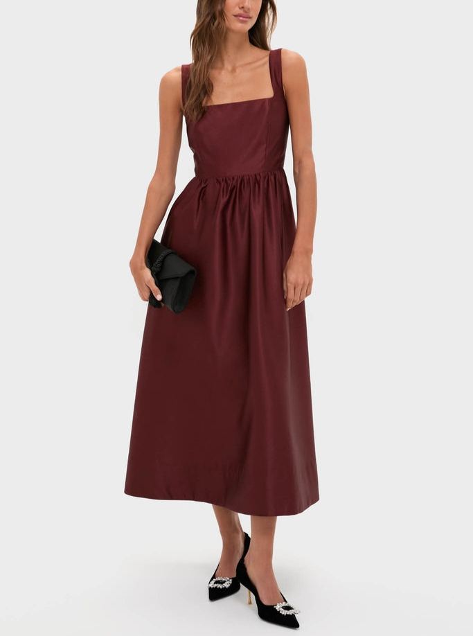 Modern Romance Square Neck Midi Dress