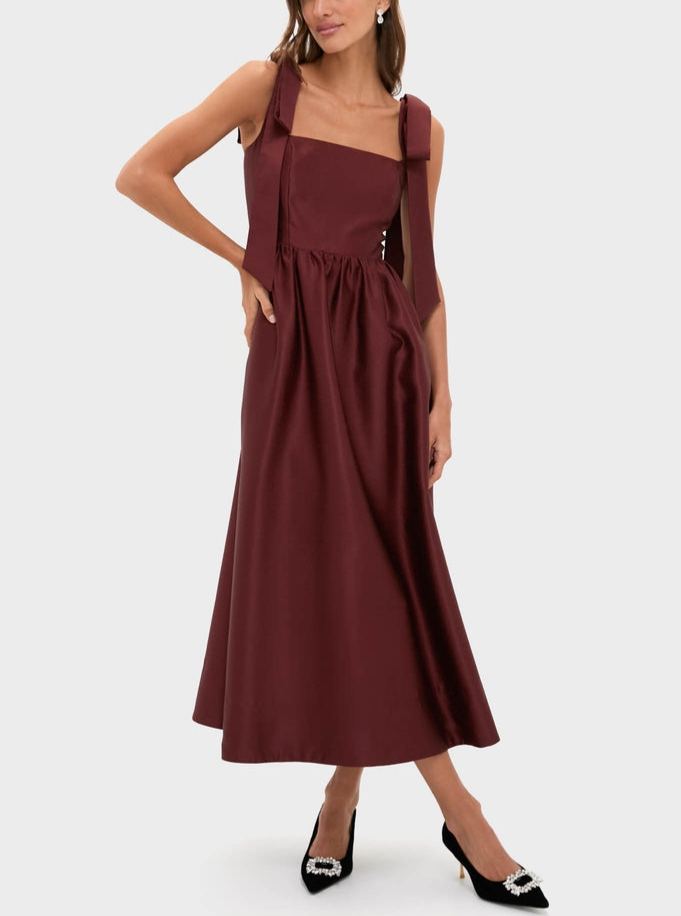 Modern Romance Square Neck Midi Dress