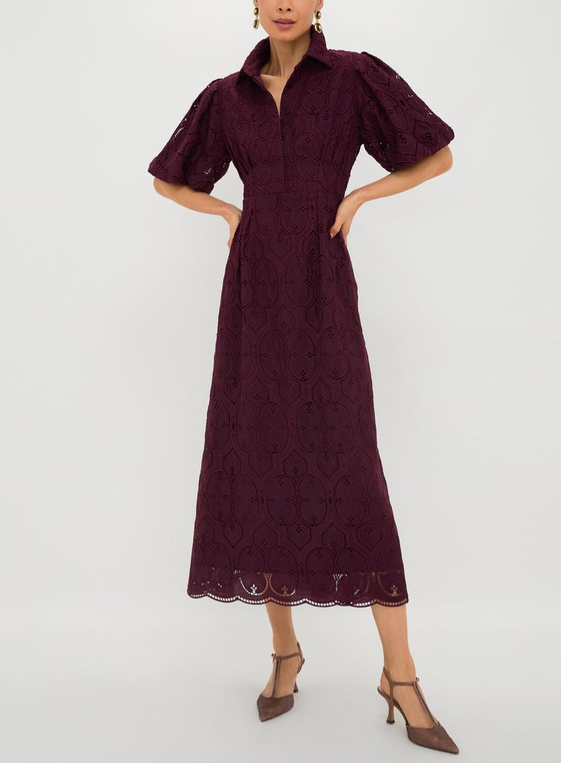 Navy Eyelet Delaney Dress