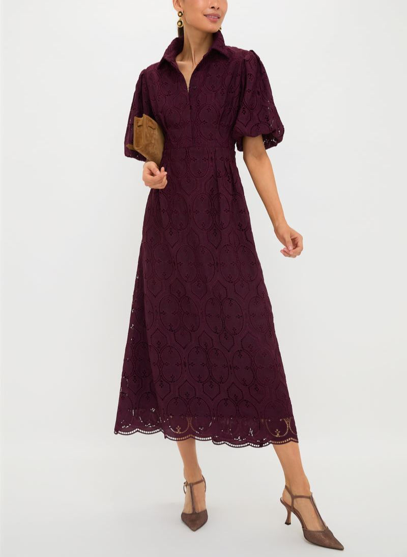 Navy Eyelet Delaney Dress