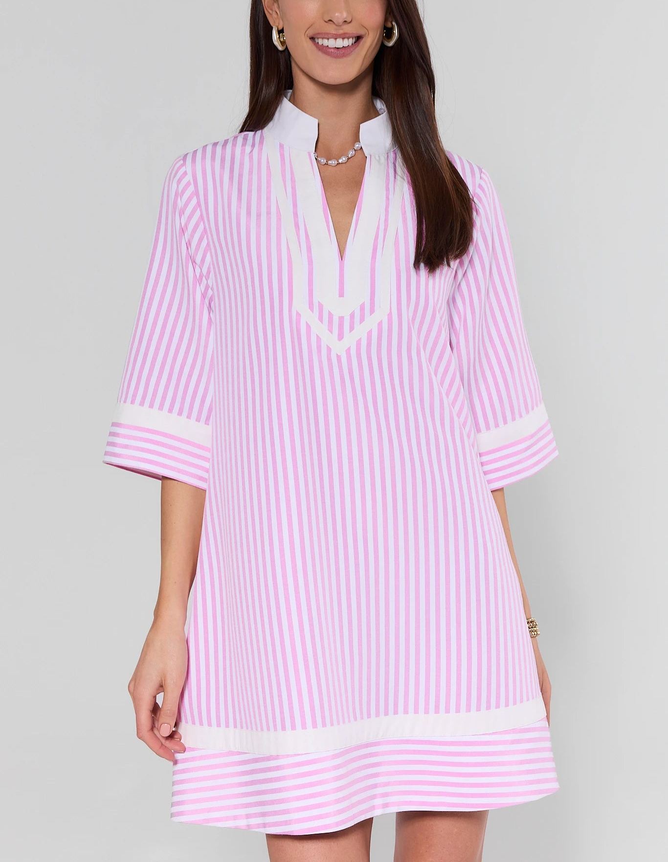 Pink Striped Tunic Dress
