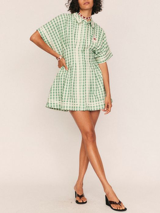 Swan Pleated Mini Dress