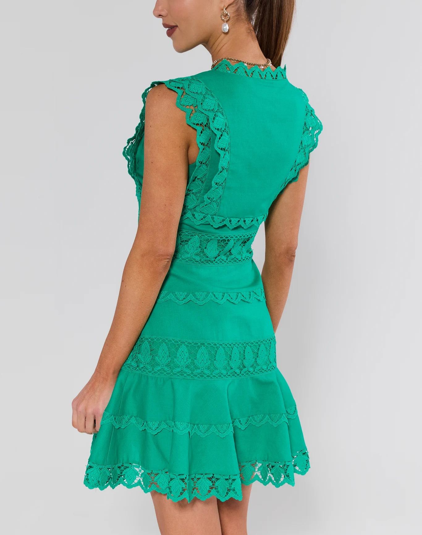 Stunning Pink Eyelet Short Dress