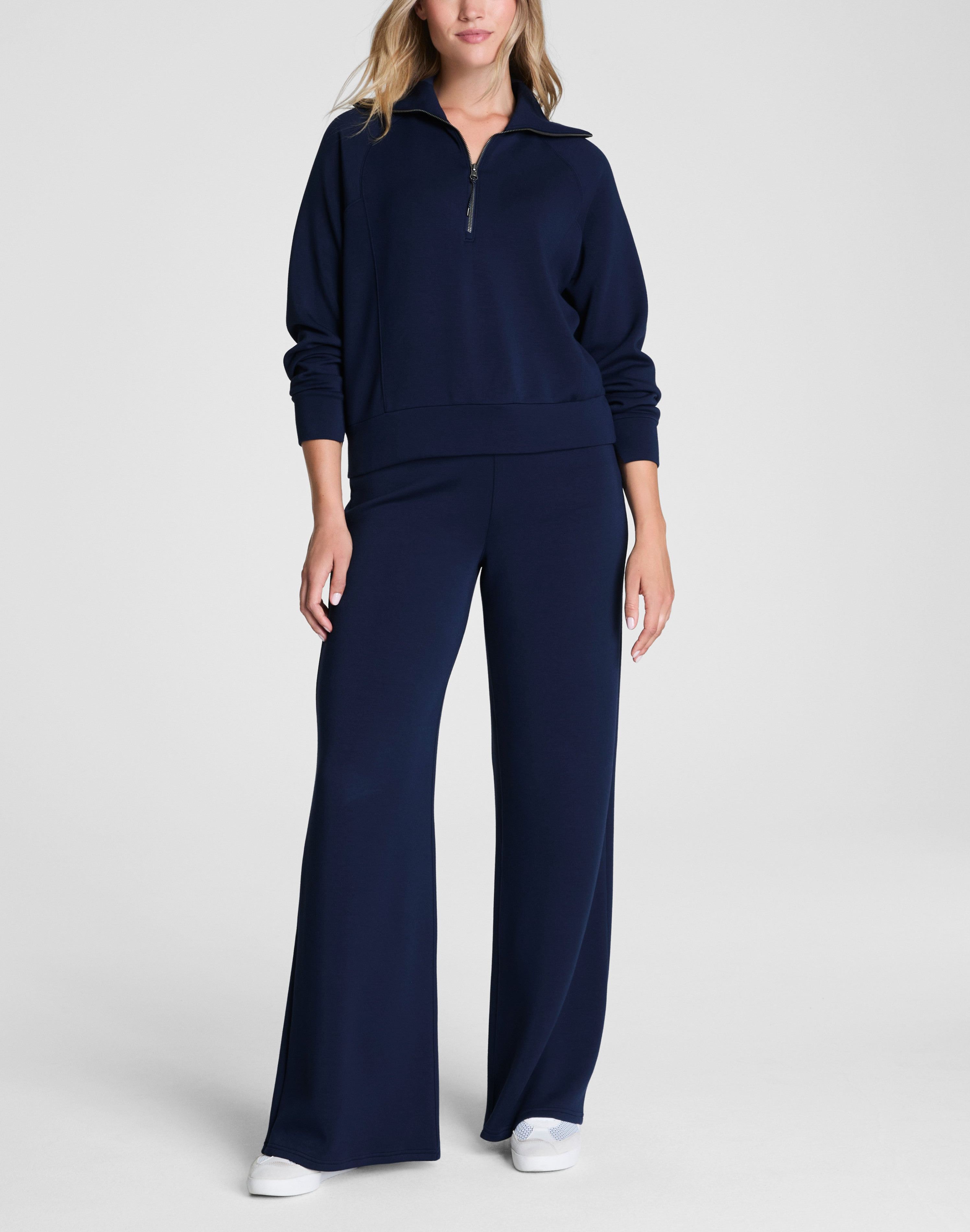 Half-Zip Crop Top & Wide Leg Lounge Set