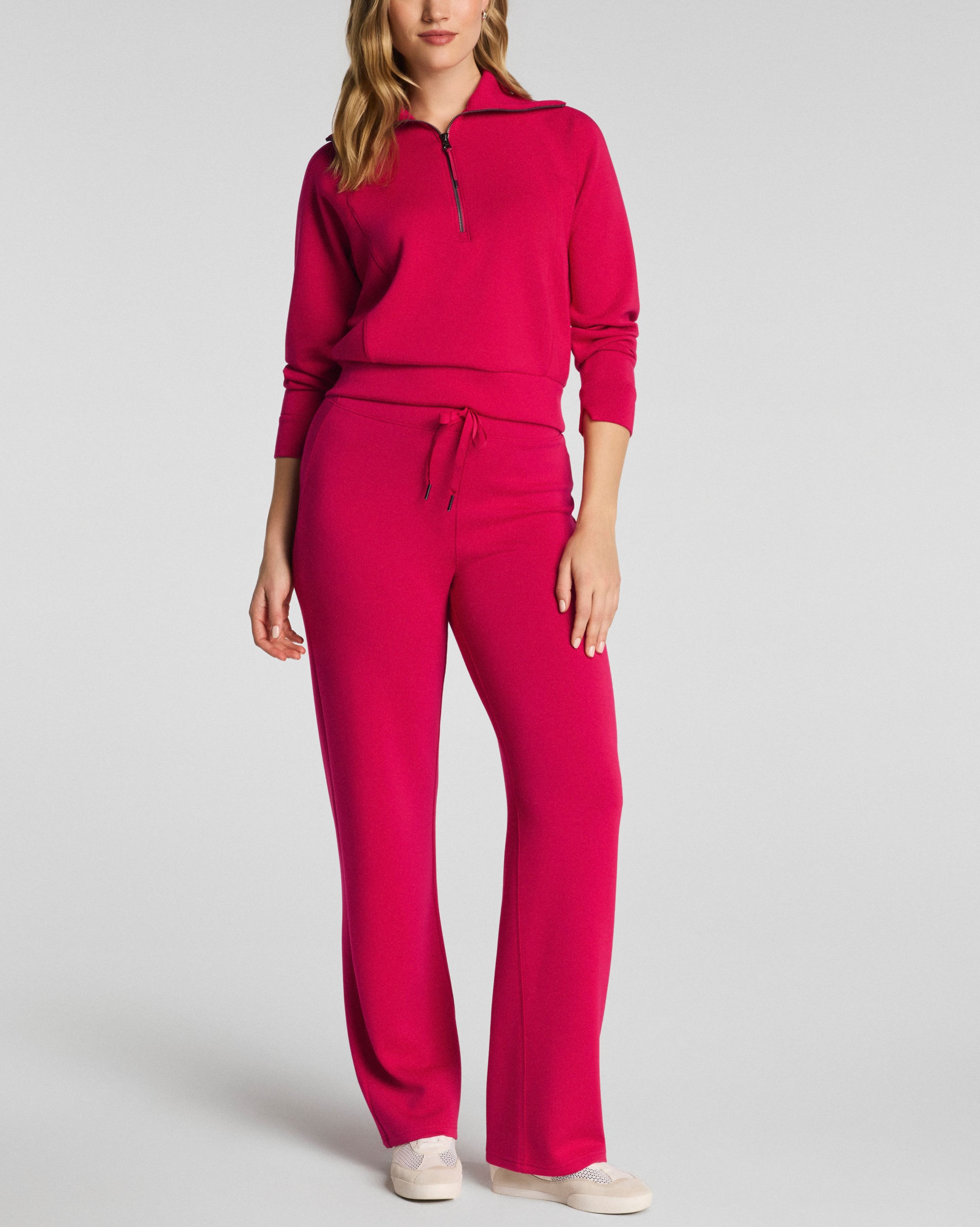 Half-Zip Crop Top & Wide Leg Lounge Set