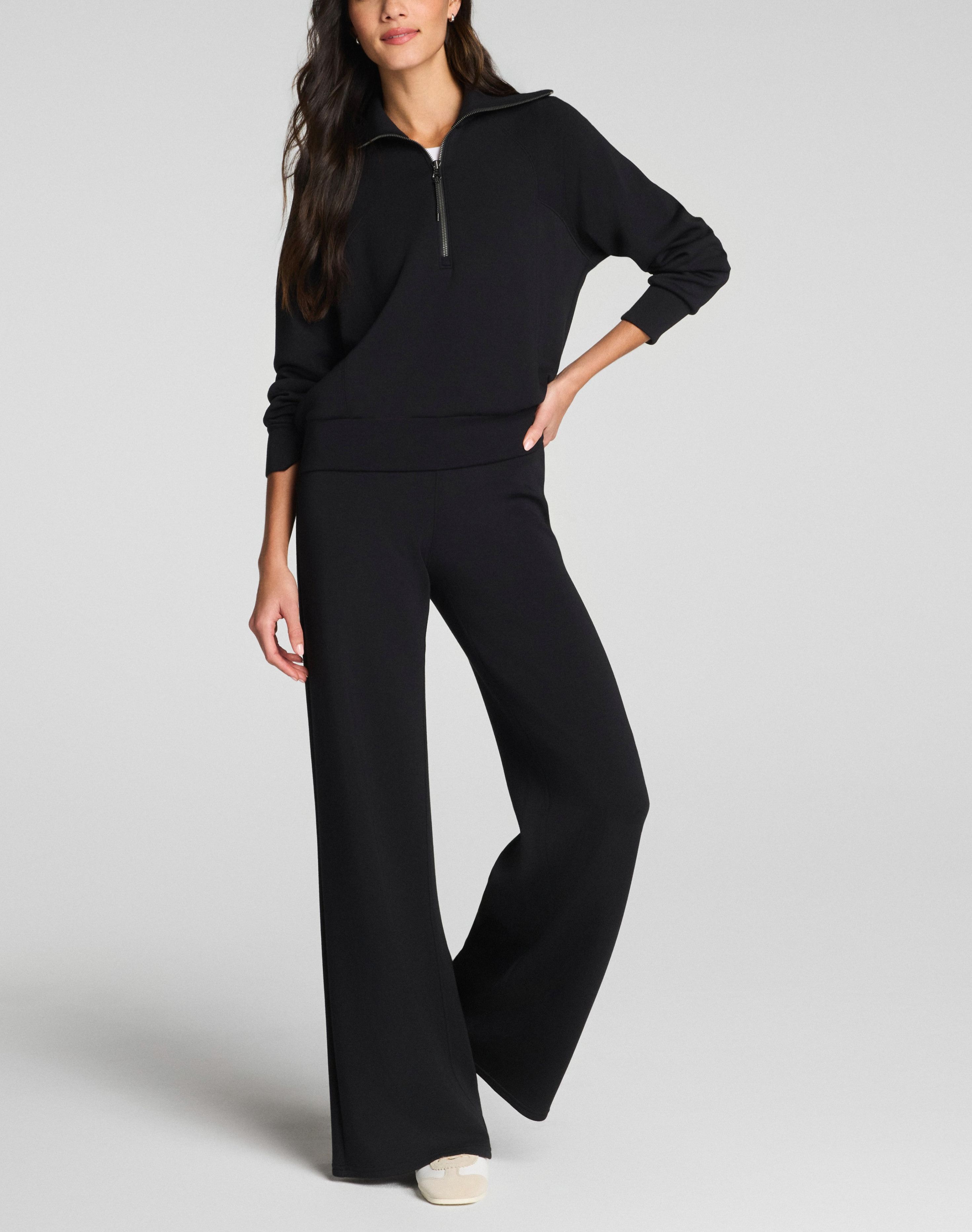 Half-Zip Crop Top & Wide Leg Lounge Set
