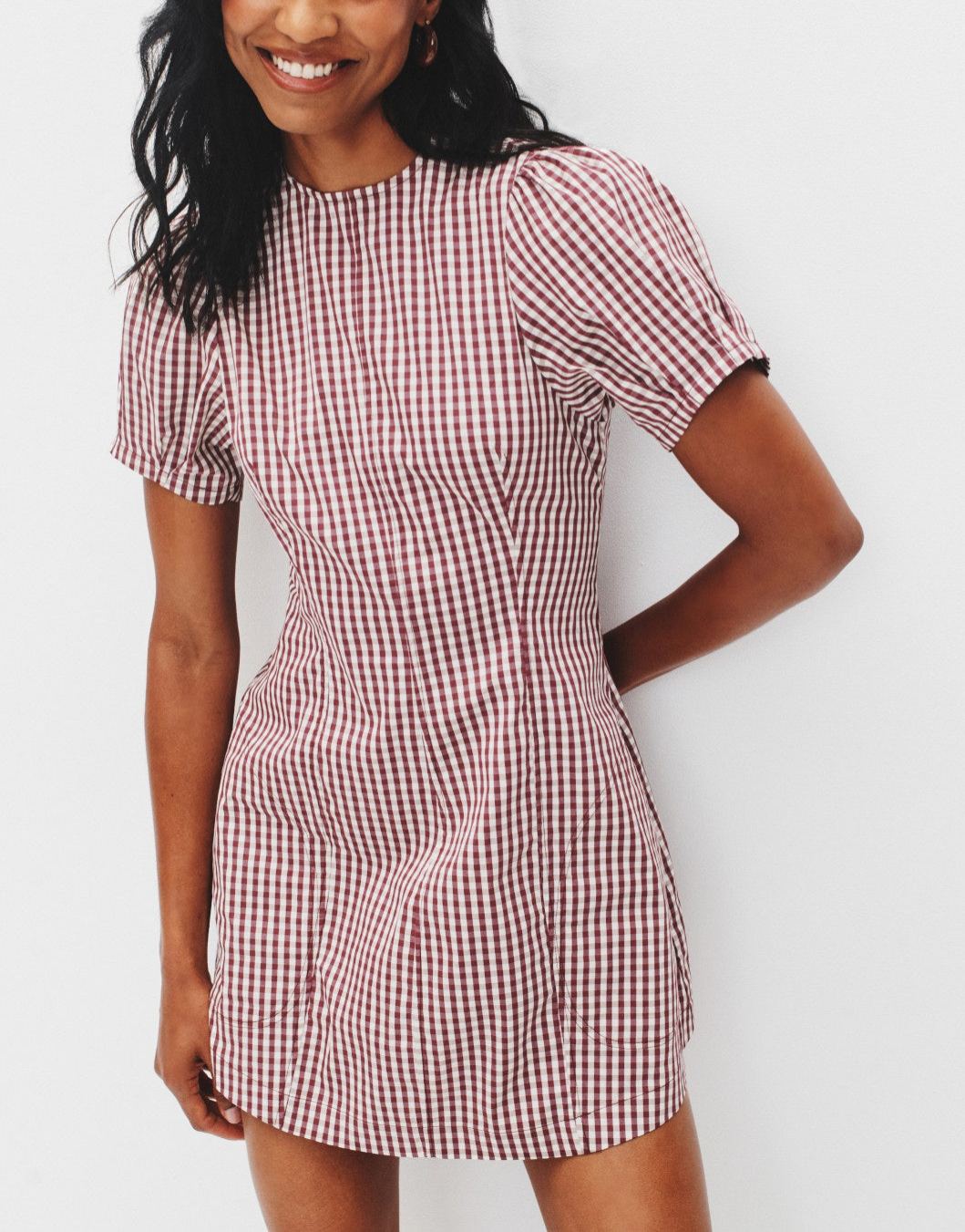 Puff Sleeve Peplum Mini Dress