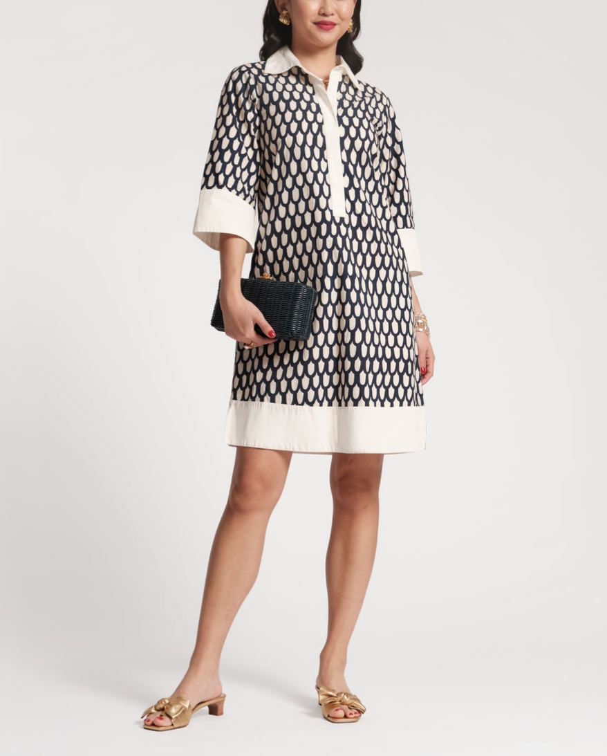 Effortless Chic Geometric Shirt Dress
