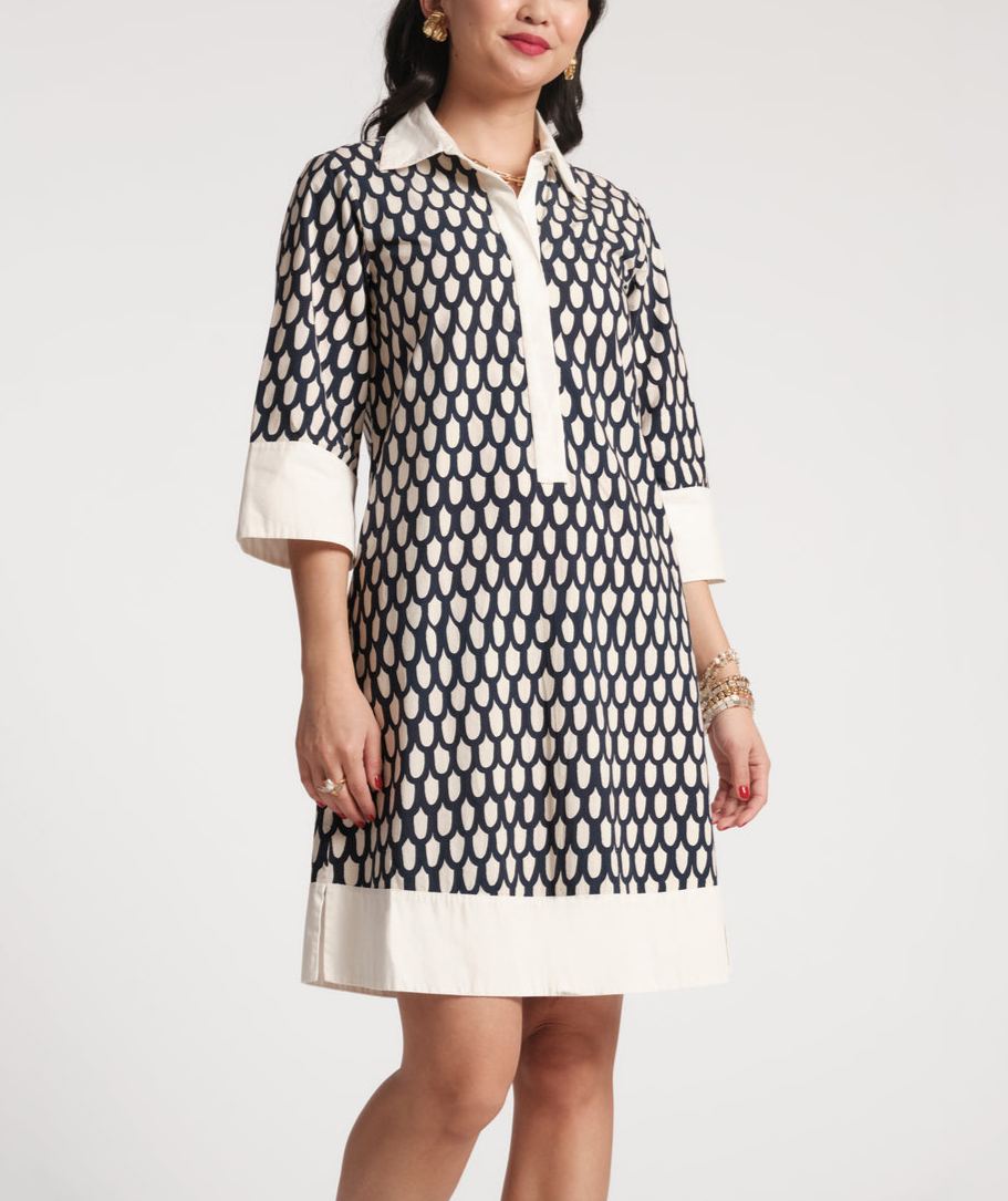 Effortless Chic Geometric Shirt Dress