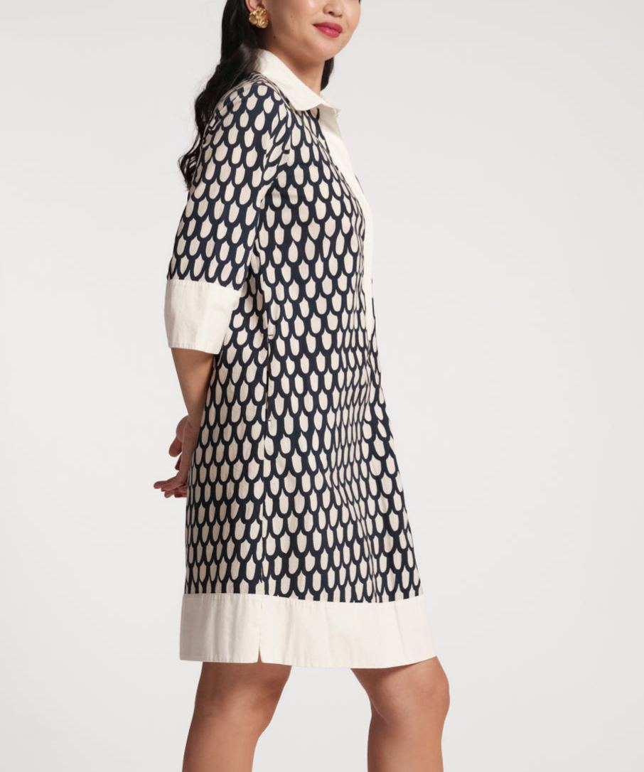 Effortless Chic Geometric Shirt Dress