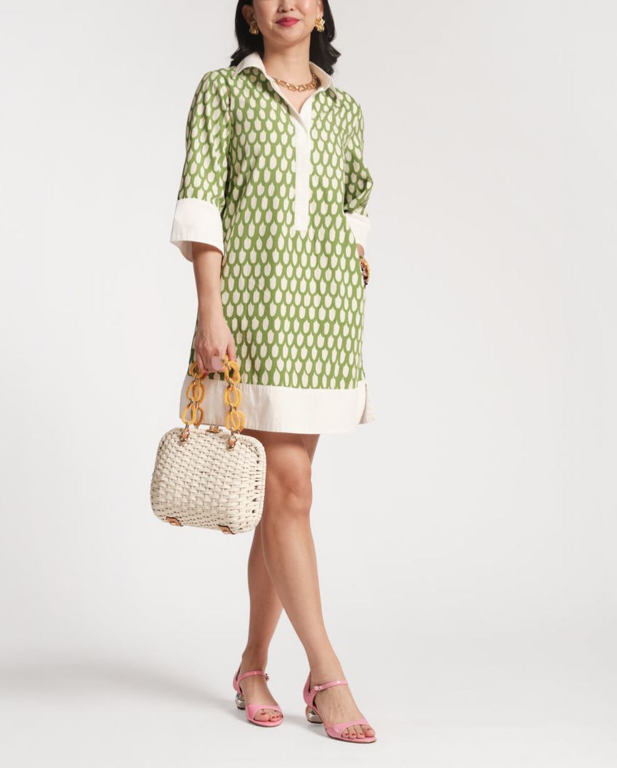 Effortless Chic Geometric Shirt Dress