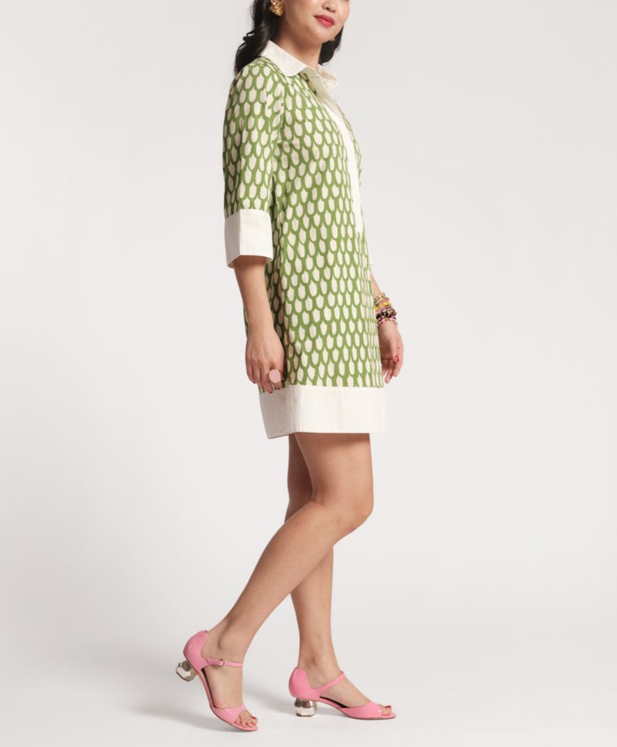 Effortless Chic Geometric Shirt Dress