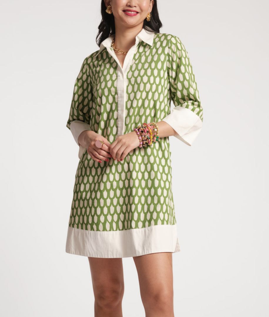 Effortless Chic Geometric Shirt Dress