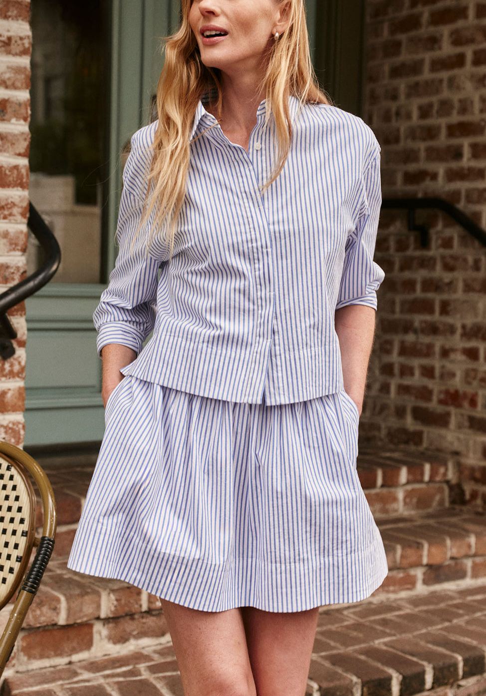 Diver Blue Bengal Stripe Skirt Set