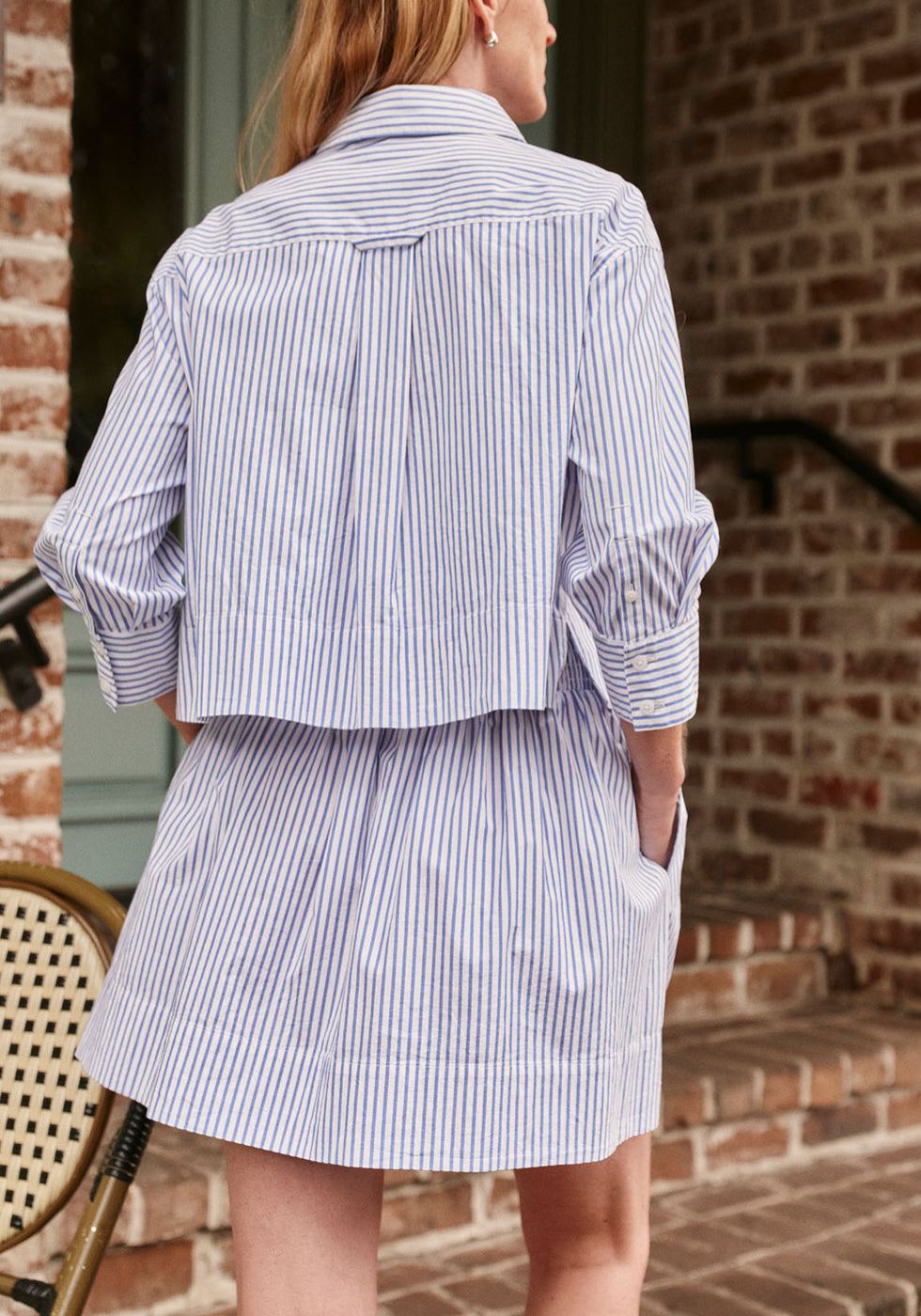Diver Blue Bengal Stripe Skirt Set