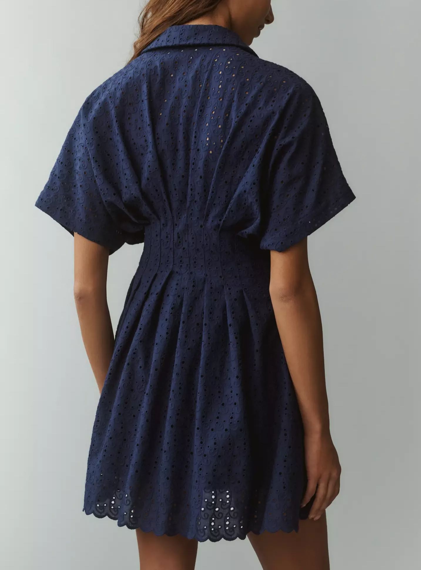 The Tobie Eyelet Mini Shirt Dress