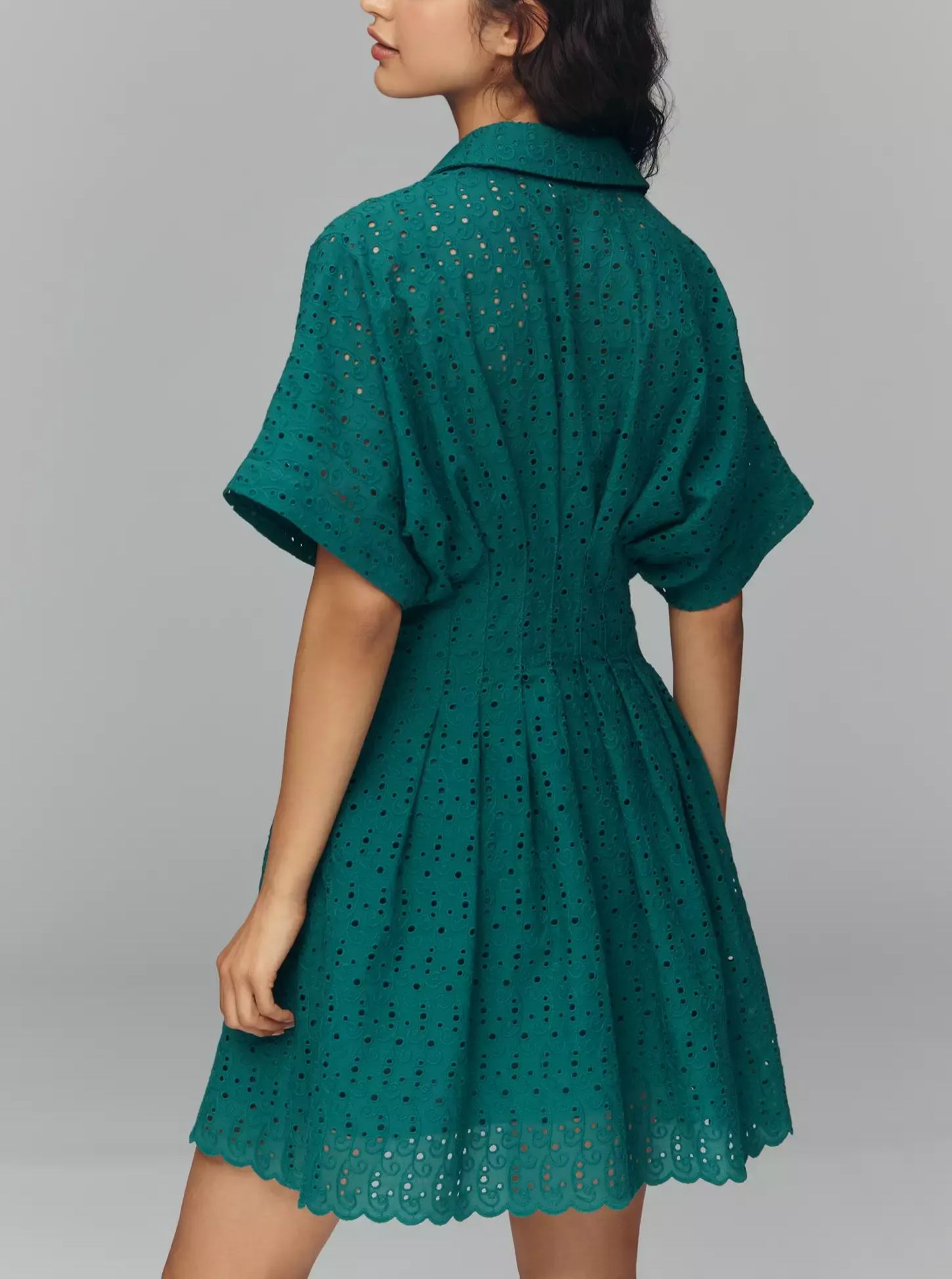 The Tobie Eyelet Mini Shirt Dress