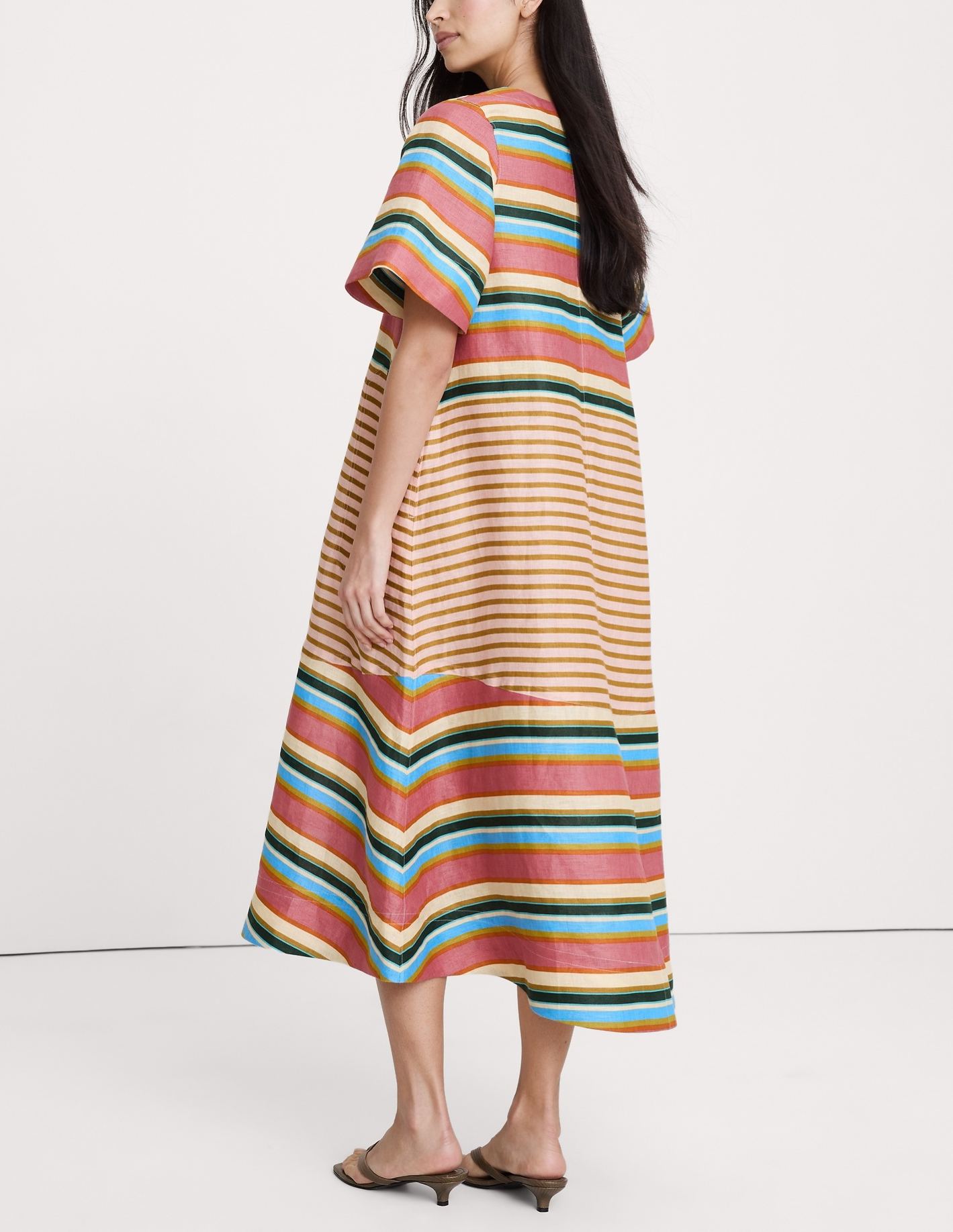 Linen Trapeze Midi Dress