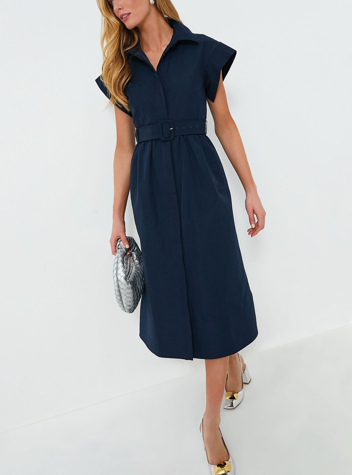 Classic Button-Up Belted Chloe Dress