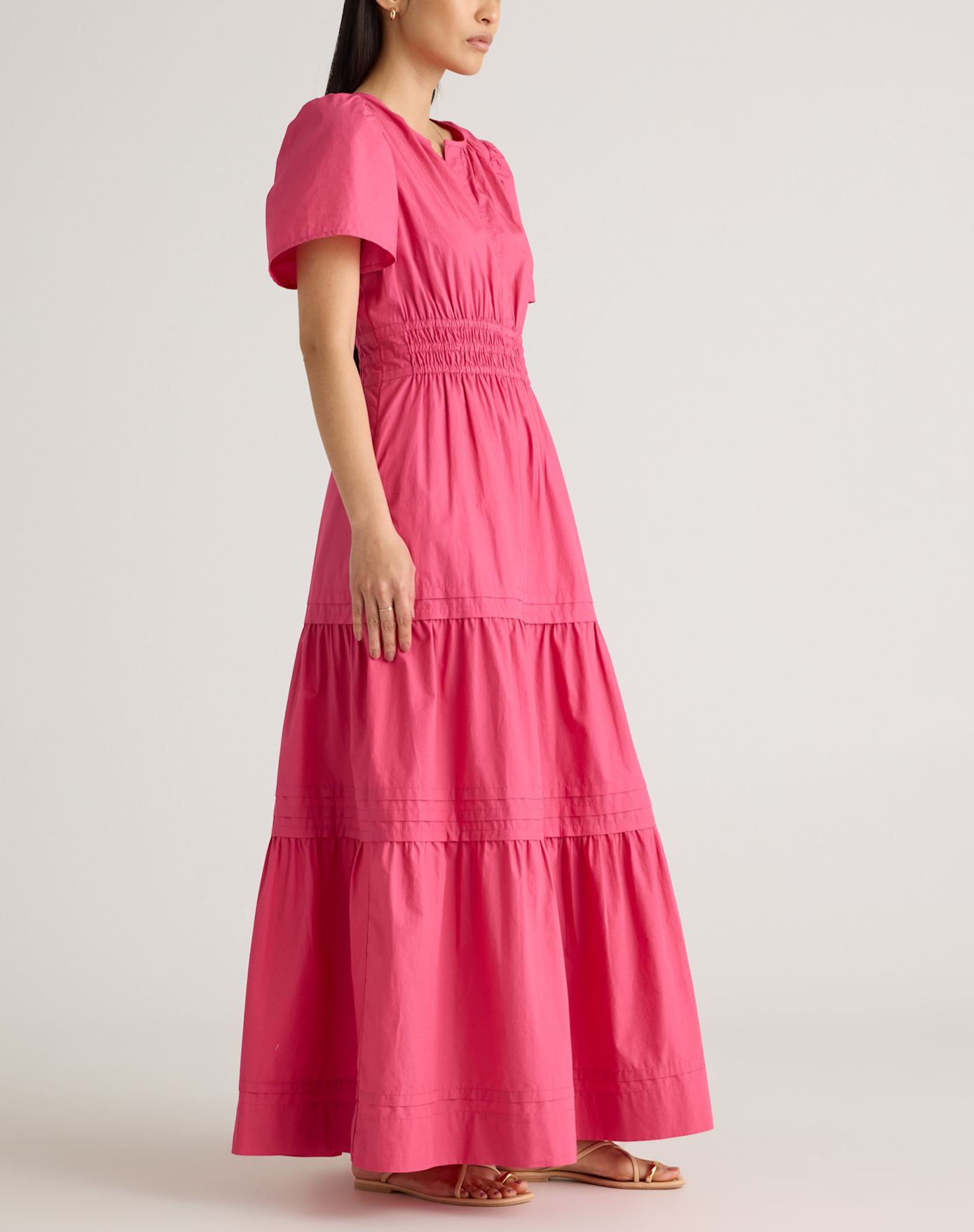 100% Organic Cotton Poplin Tiered Dress