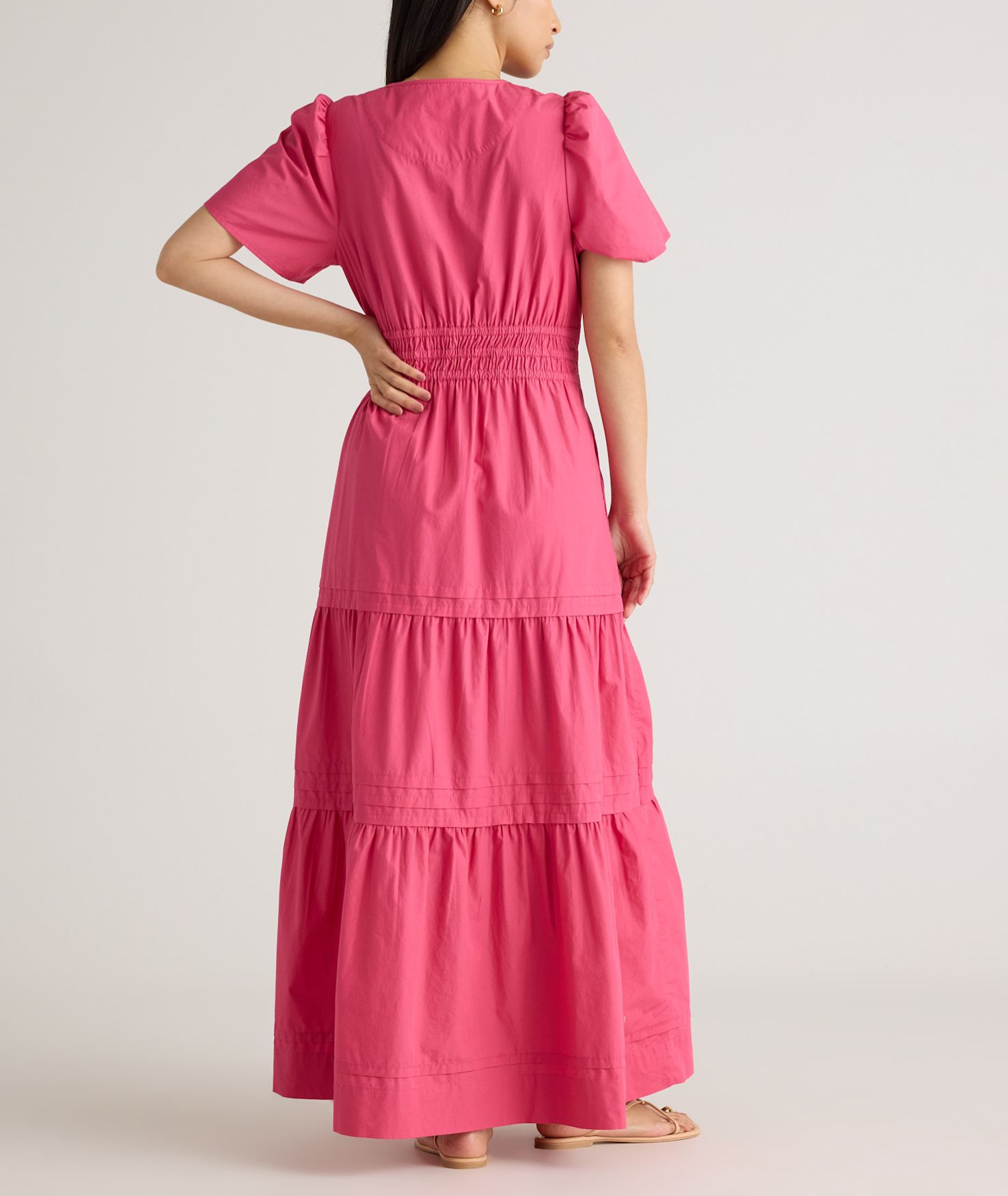 100% Organic Cotton Poplin Tiered Dress