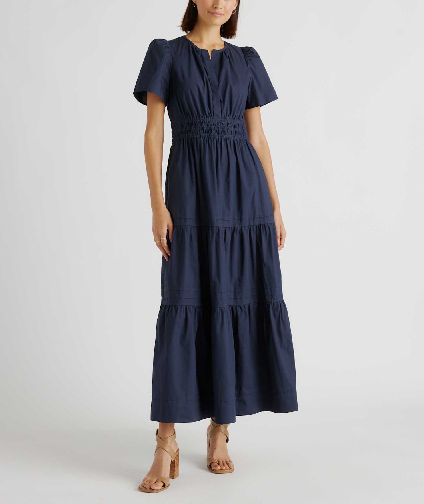 100% Organic Cotton Poplin Tiered Dress