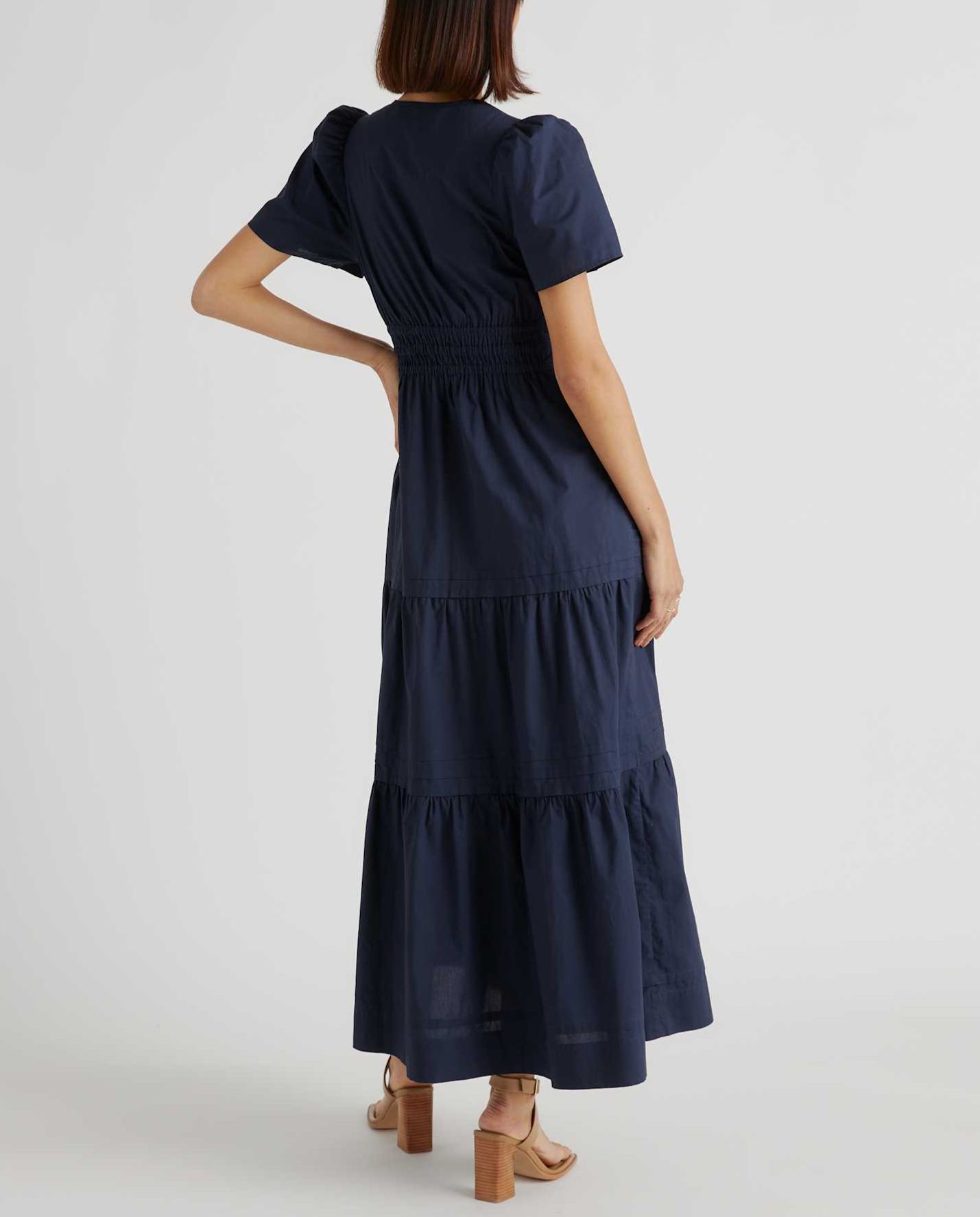 100% Organic Cotton Poplin Tiered Dress