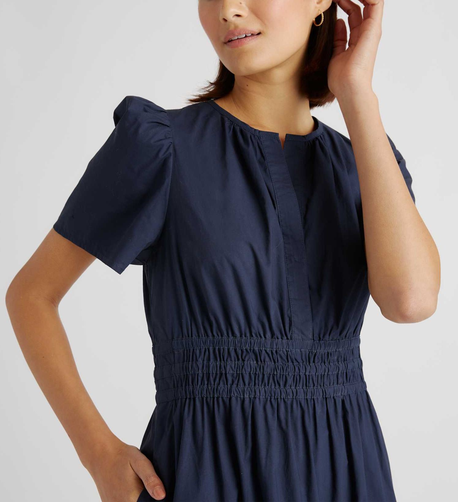 100% Organic Cotton Poplin Tiered Dress