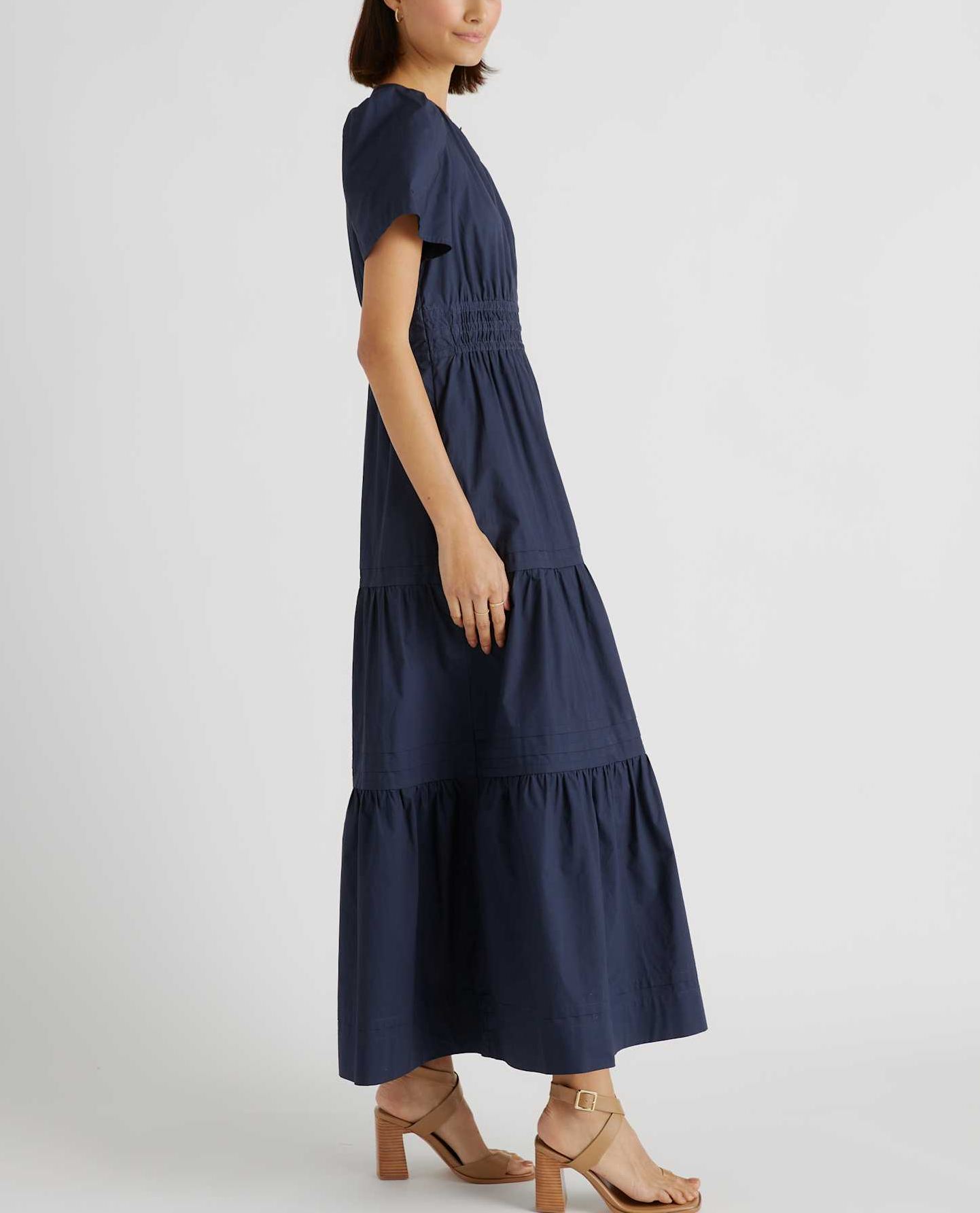 100% Organic Cotton Poplin Tiered Dress