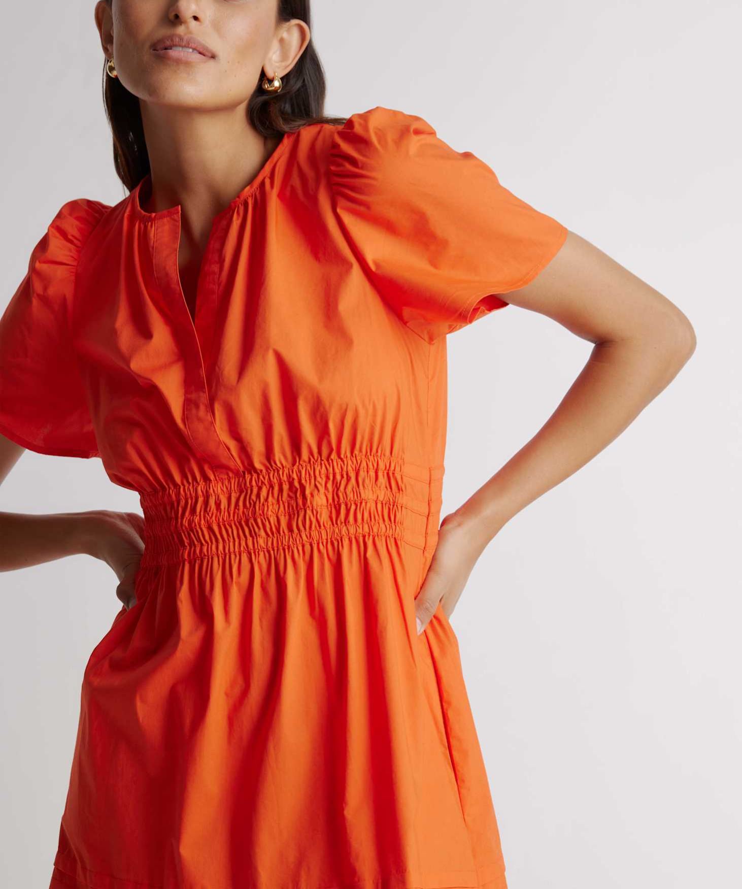 100% Organic Cotton Poplin Tiered Dress