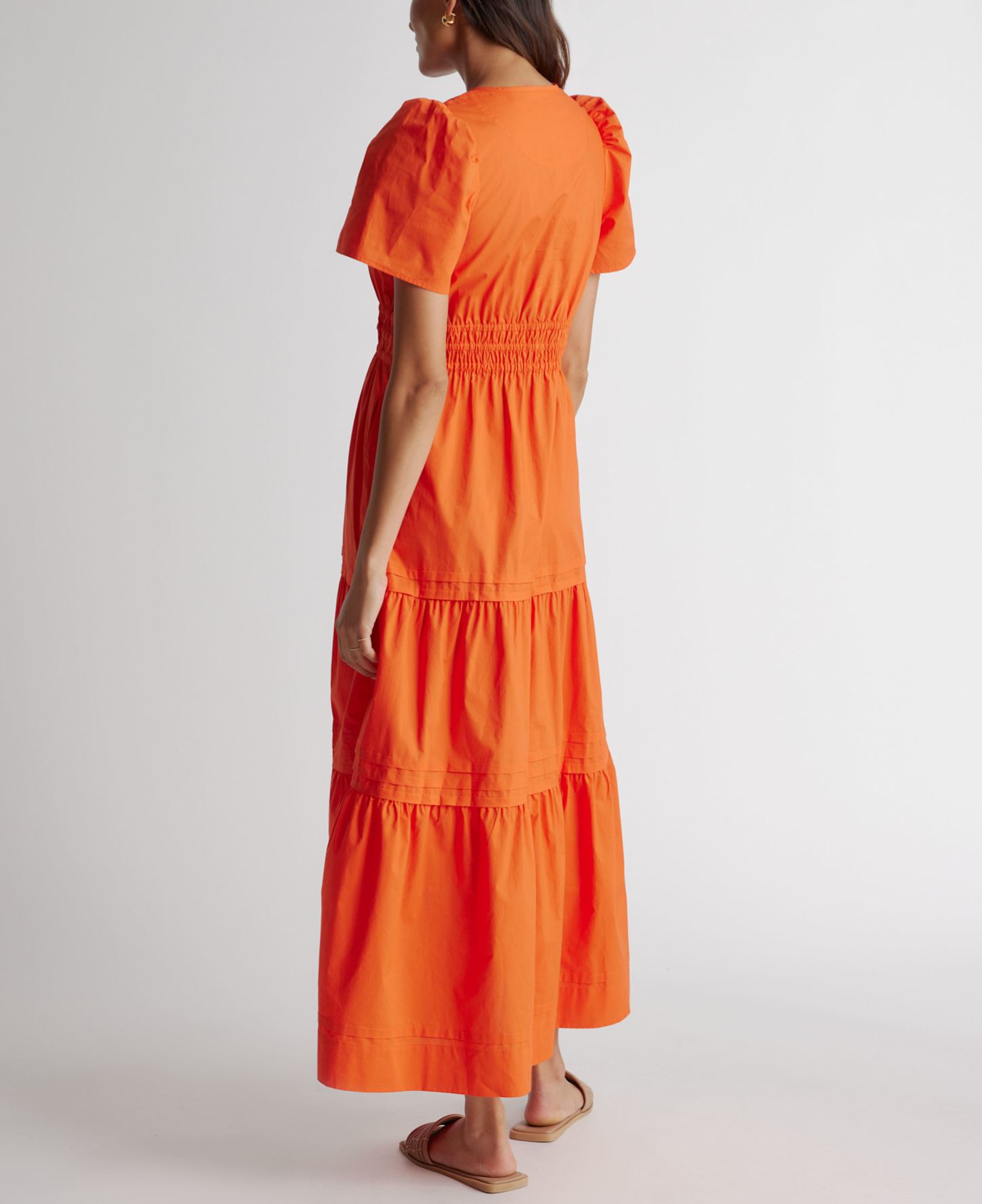 100% Organic Cotton Poplin Tiered Dress