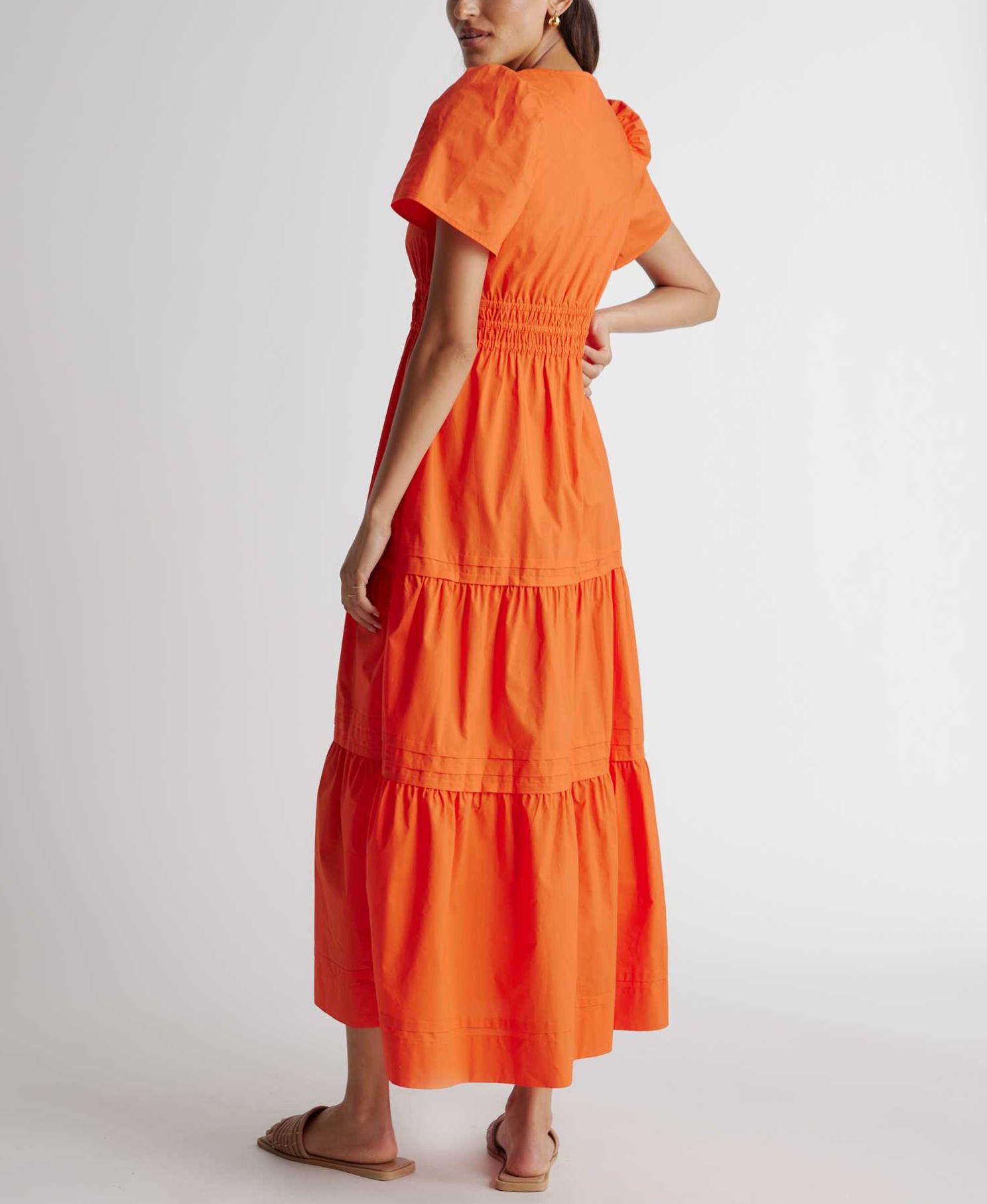 100% Organic Cotton Poplin Tiered Dress