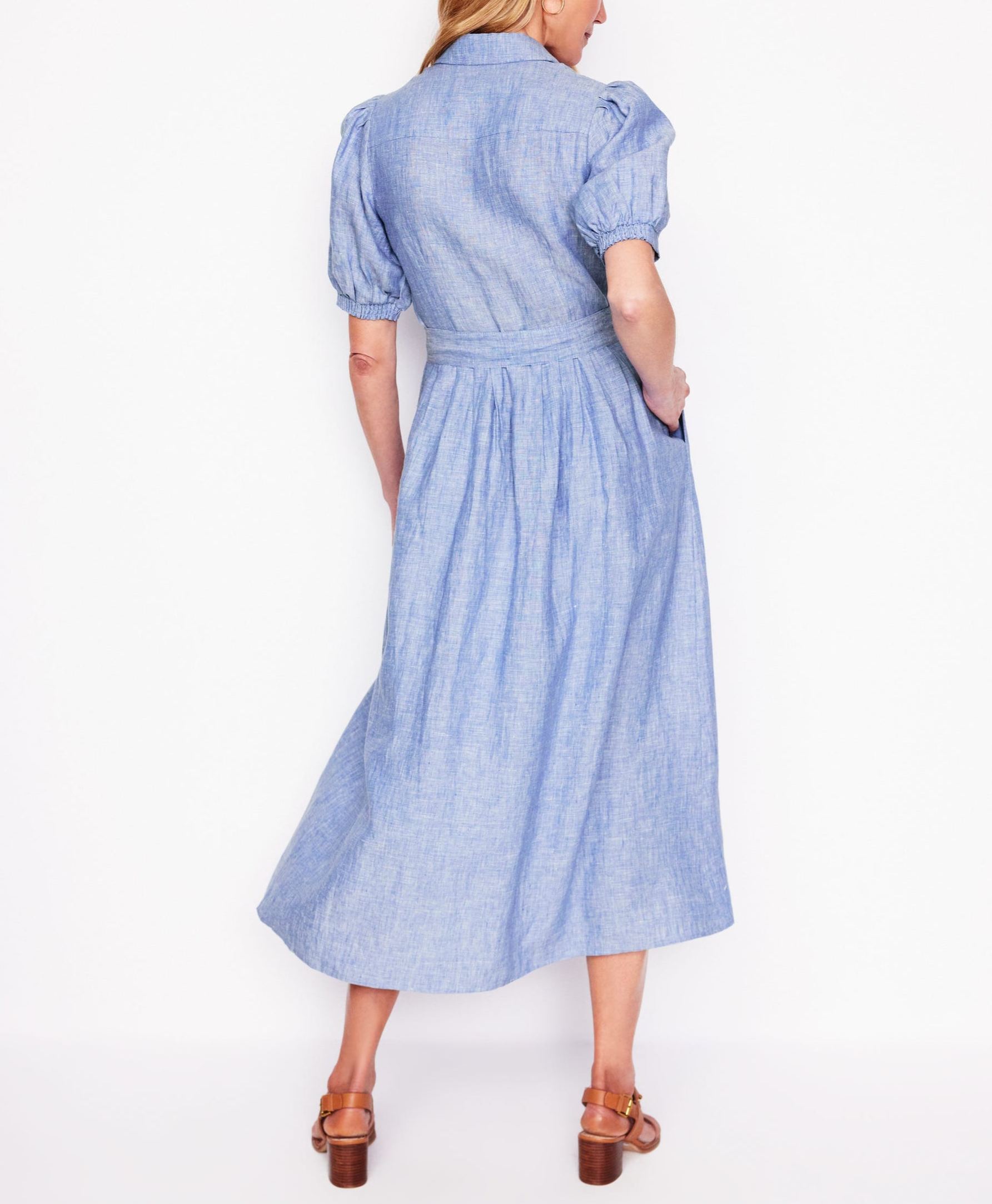 Alexa Linen Maxi Shirt Dress