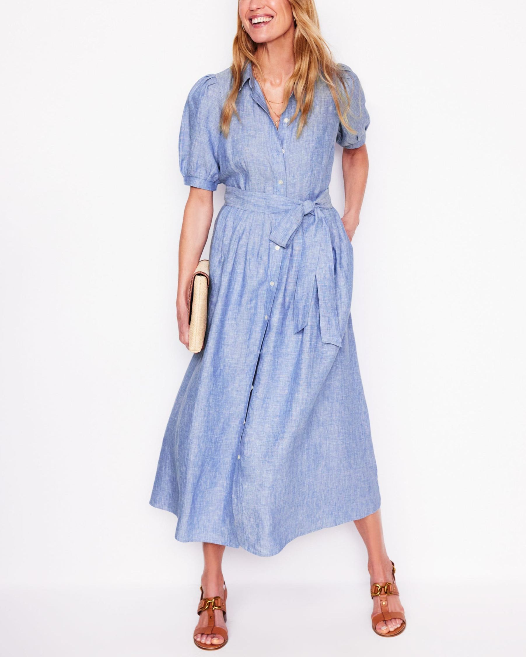 Alexa Linen Maxi Shirt Dress