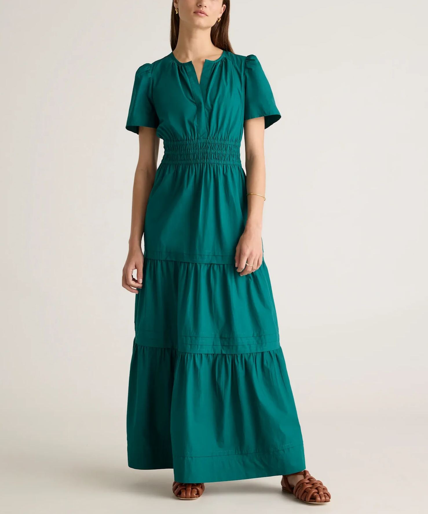 100% Organic Cotton Poplin Tiered Dress