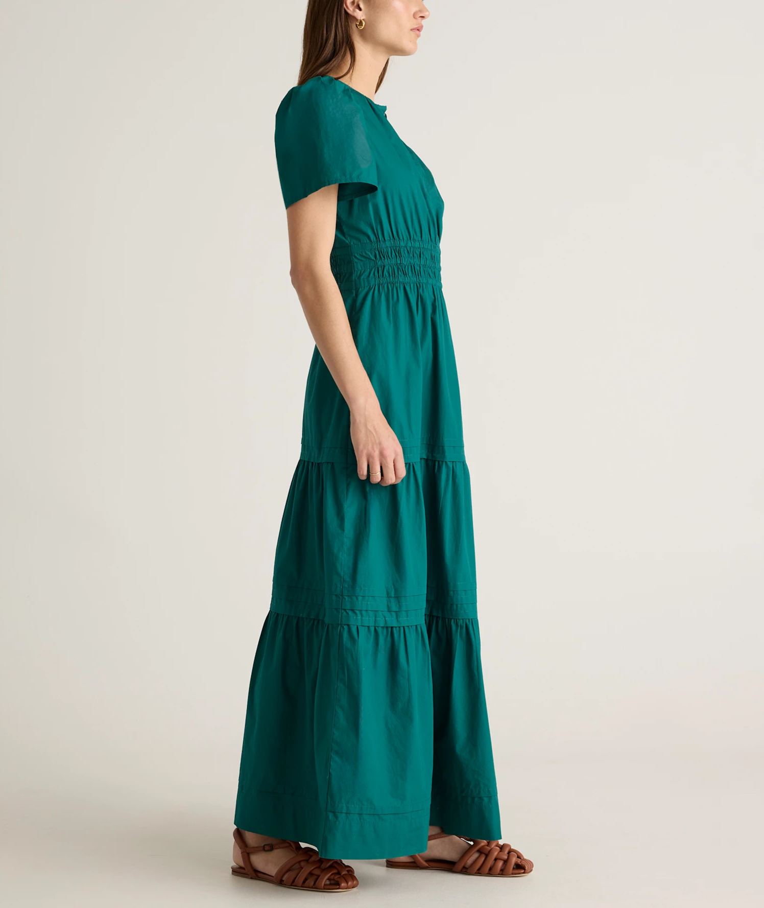 100% Organic Cotton Poplin Tiered Dress
