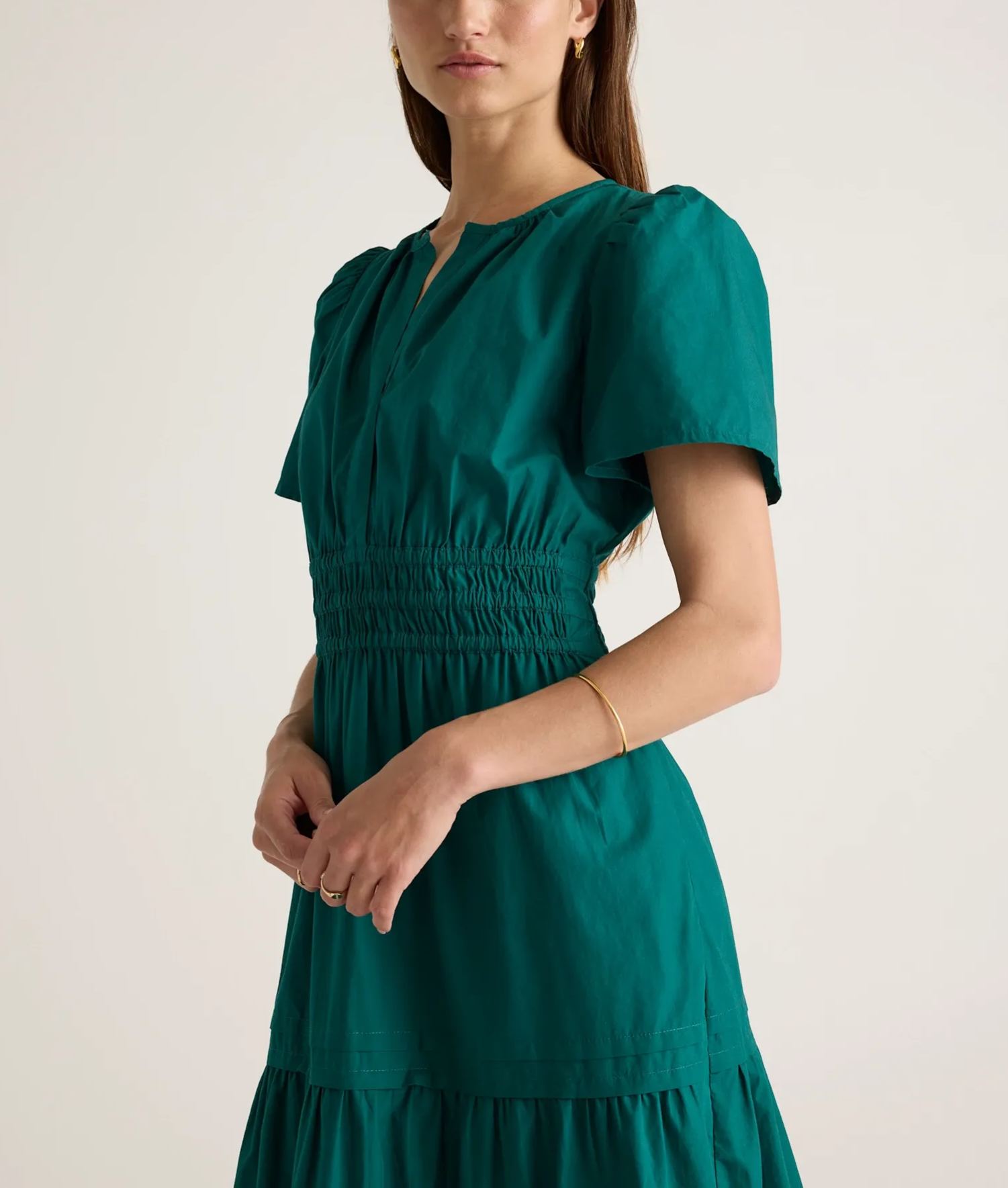 100% Organic Cotton Poplin Tiered Dress