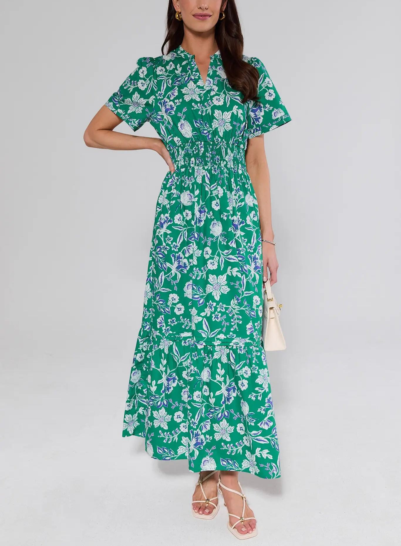 Isabella Green Floral Dress