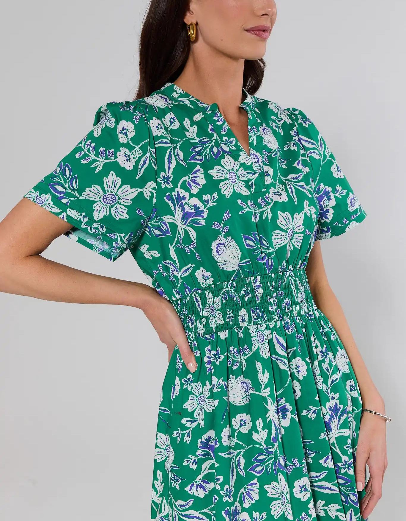 Isabella Green Floral Dress