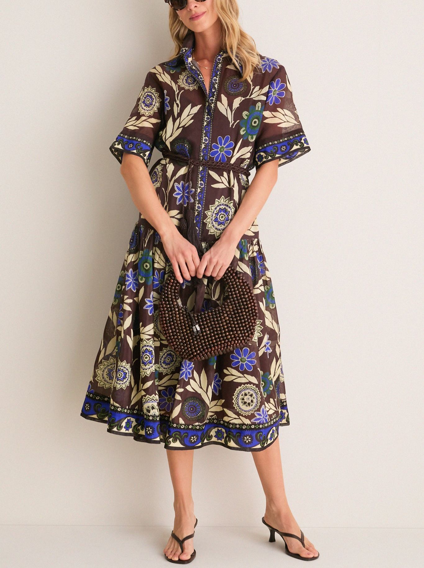 Elegant Chocolate Jasper Shirtdress