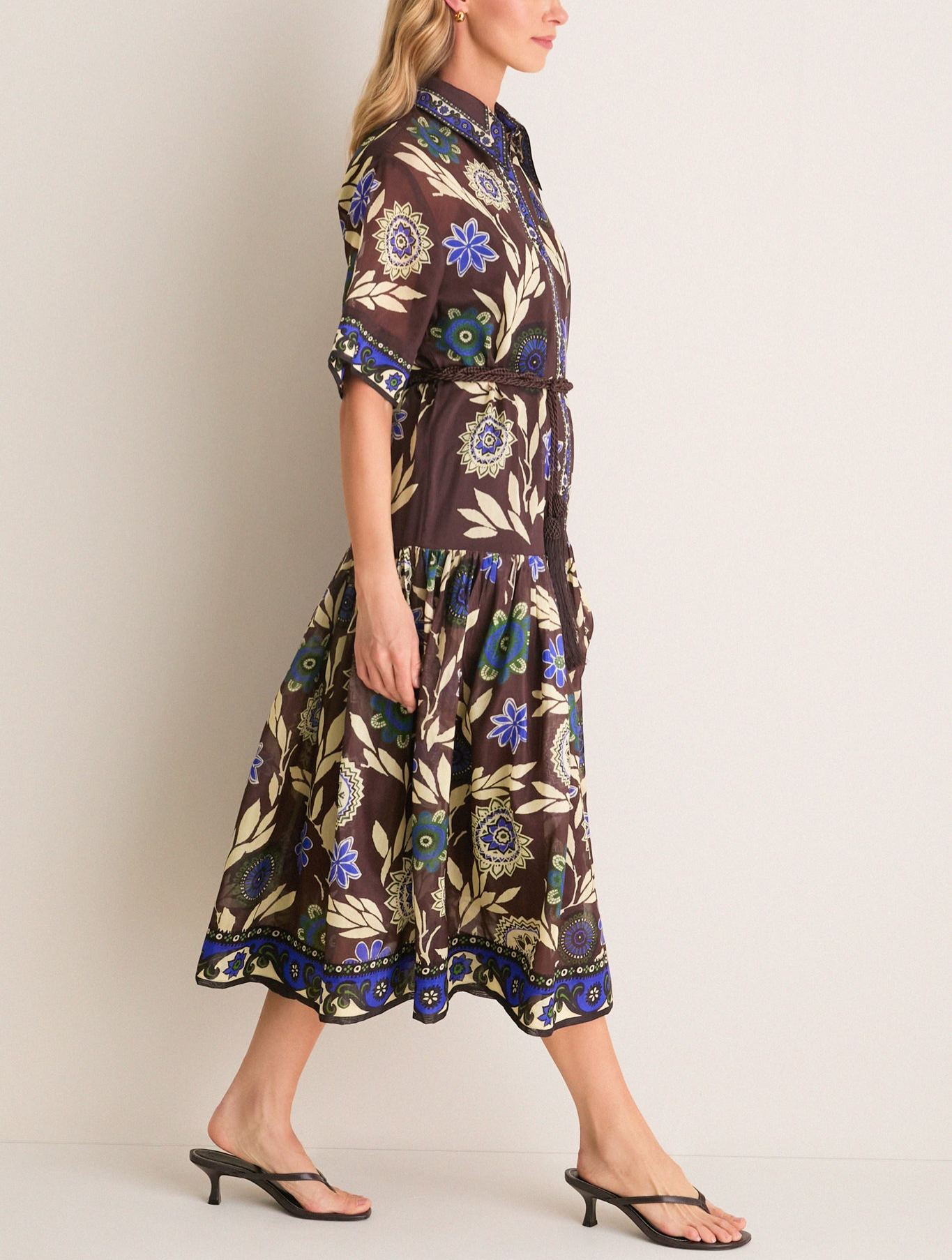Elegant Chocolate Jasper Shirtdress