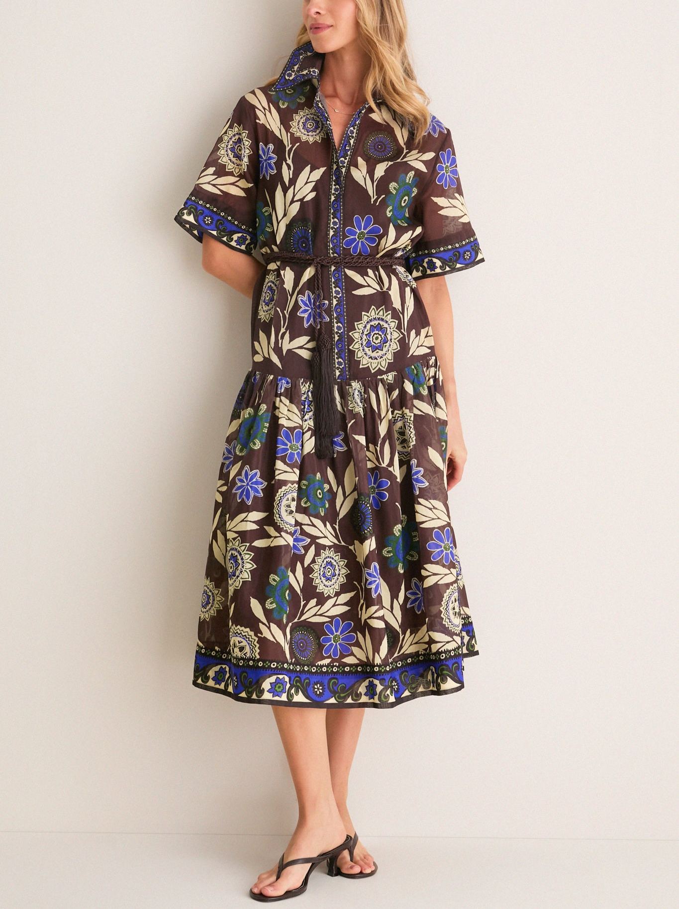 Elegant Chocolate Jasper Shirtdress