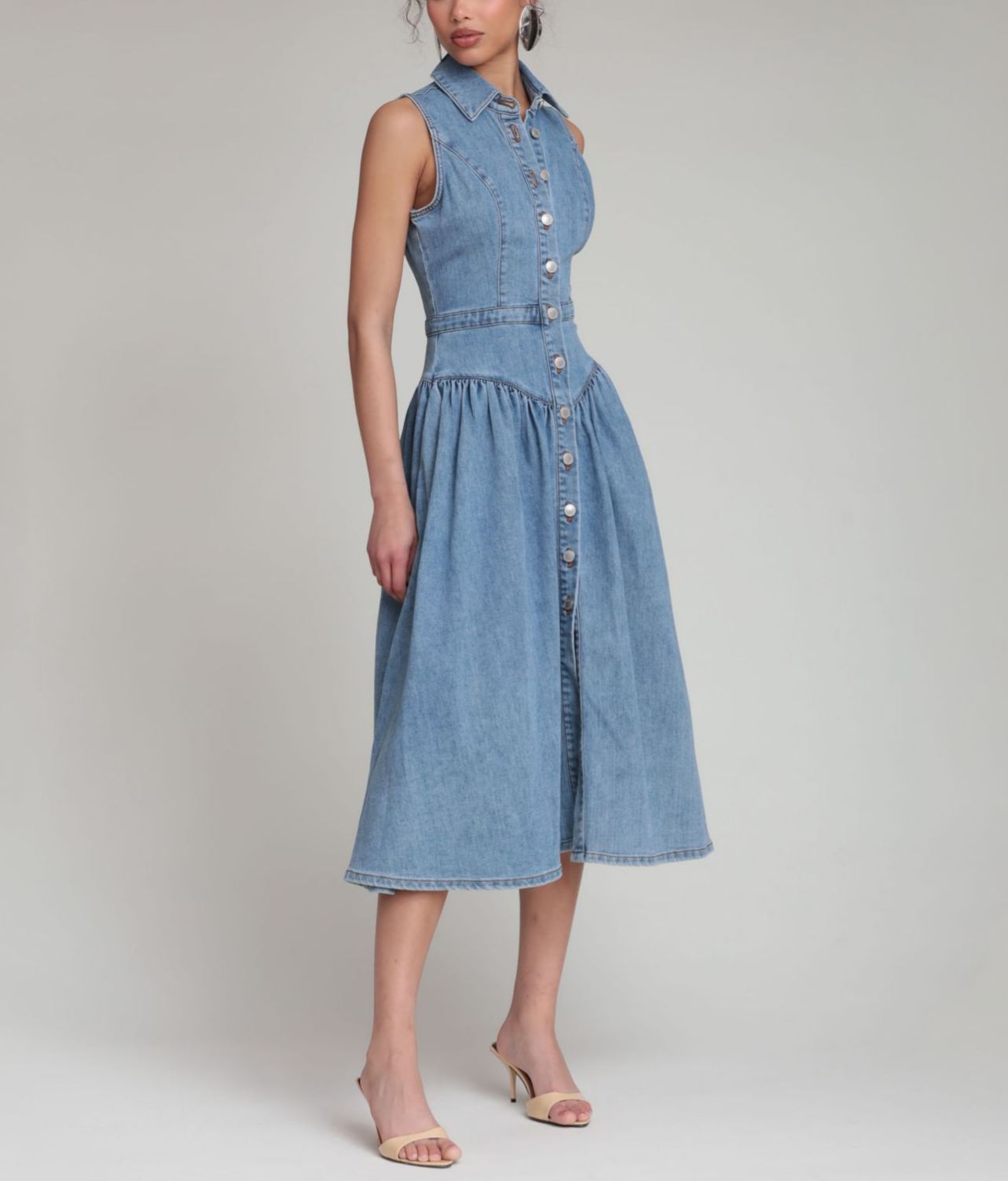 Denim Drop Waist Shirtdress